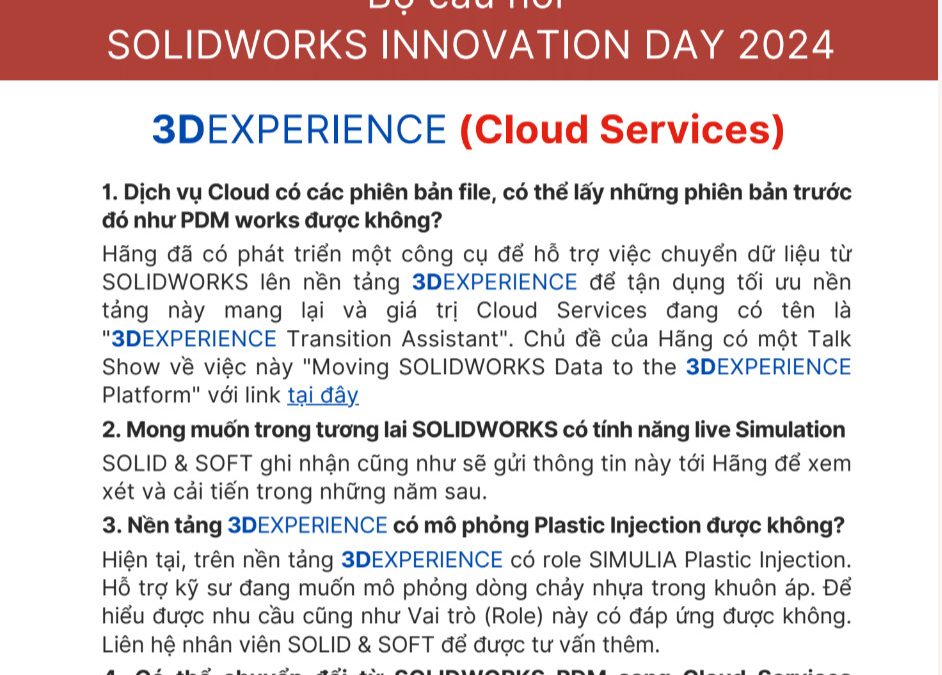 Bộ câu hỏi E-book SOLIDWORKS Innovation Day 2024